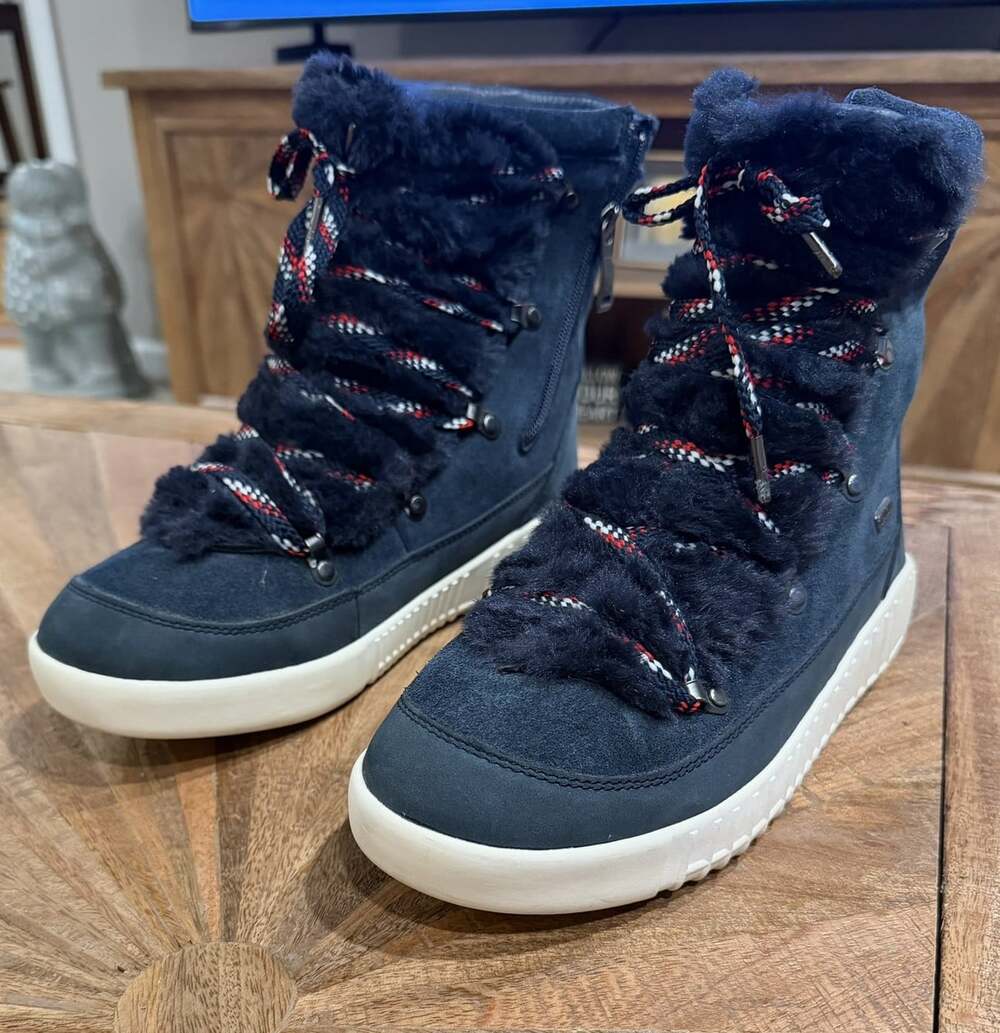 Pajar Canada Livia Women Winter Boots Navy Suede Waterproof Size 11 EU 42 EUC